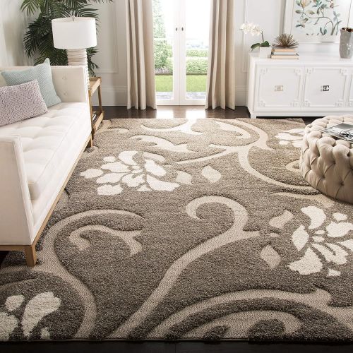  Safavieh Florida Shag Collection SG464-7913 Smoke and Beige Area Rug (6 x 9)