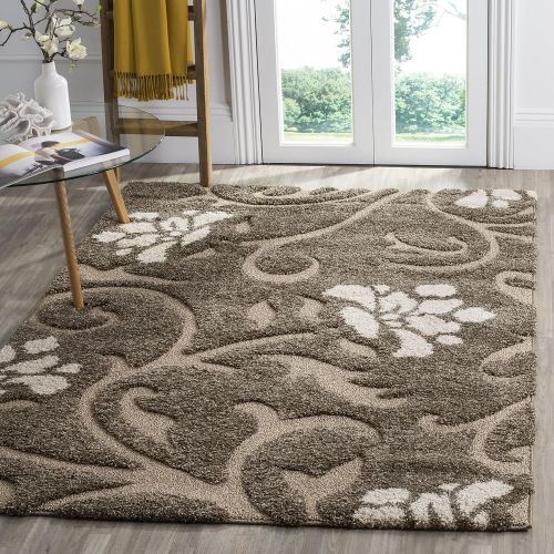  Safavieh Florida Shag Collection SG464-7913 Smoke and Beige Area Rug (6 x 9)