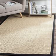 Safavieh Natural Fiber Collection NF141B Tiger Paw Weave Maize and Linen Sisal Area Rug (9 x 12)