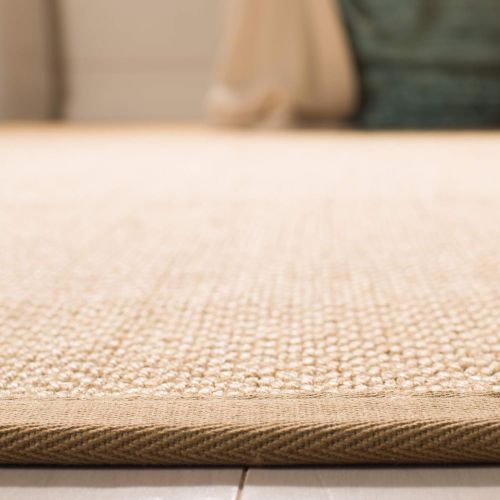  Safavieh Natural Fiber Collection NF141B Tiger Paw Weave Maize and Linen Sisal Area Rug (9 x 12)