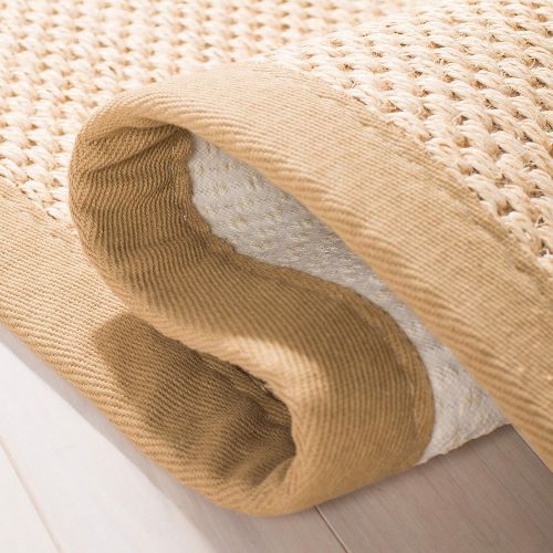  Safavieh Natural Fiber Collection NF141B Tiger Paw Weave Maize and Linen Sisal Area Rug (9 x 12)