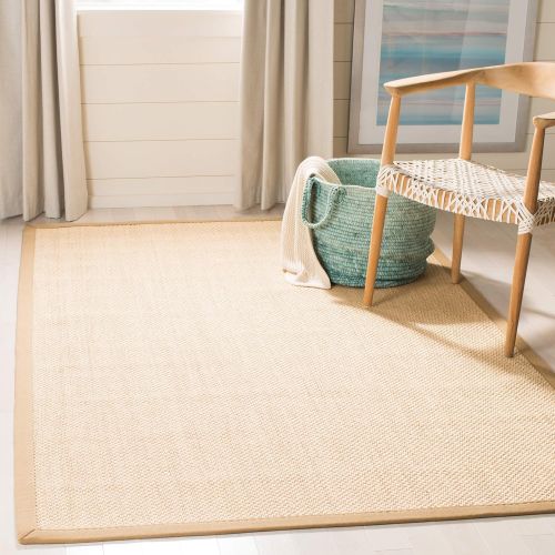  Safavieh Natural Fiber Collection NF141B Tiger Paw Weave Maize and Linen Sisal Area Rug (9 x 12)