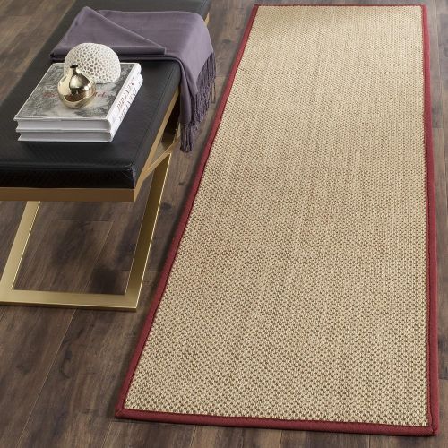  Safavieh Natural Fiber Collection NF141B Tiger Paw Weave Maize and Linen Sisal Area Rug (9 x 12)