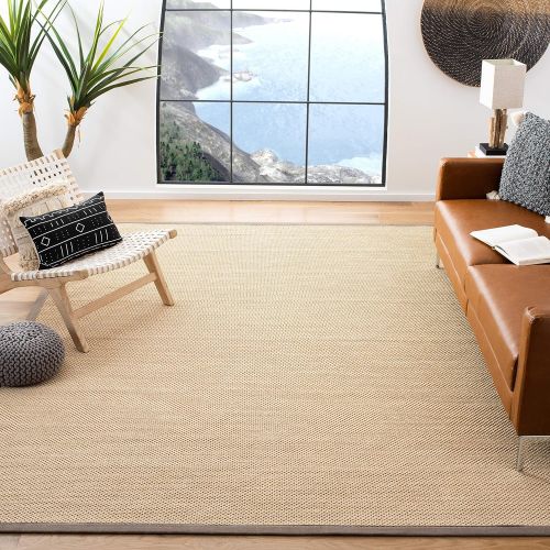  Safavieh Natural Fiber Collection NF141B Tiger Paw Weave Maize and Linen Sisal Area Rug (9 x 12)