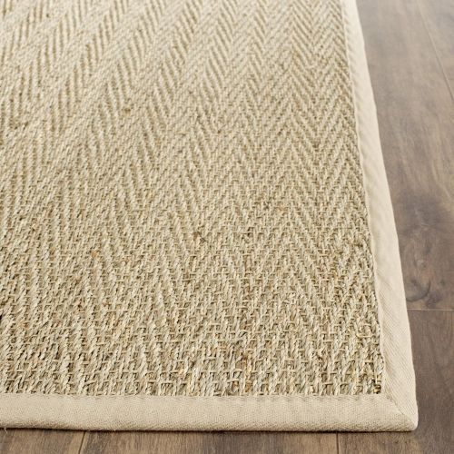  Safavieh Natural Fiber Collection NF115A Herringbone Natural and Beige Seagrass Area Rug (8 x 10)