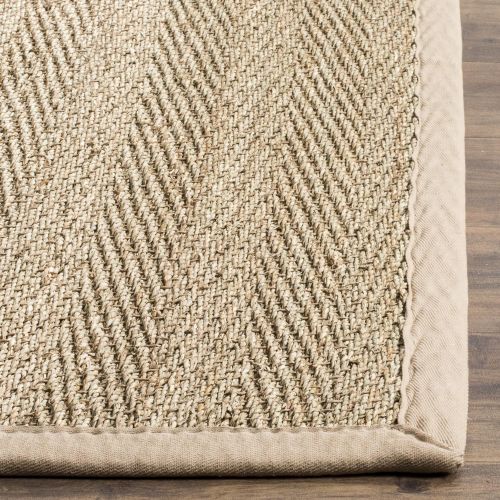  Safavieh Natural Fiber Collection NF115A Herringbone Natural and Beige Seagrass Area Rug (8 x 10)