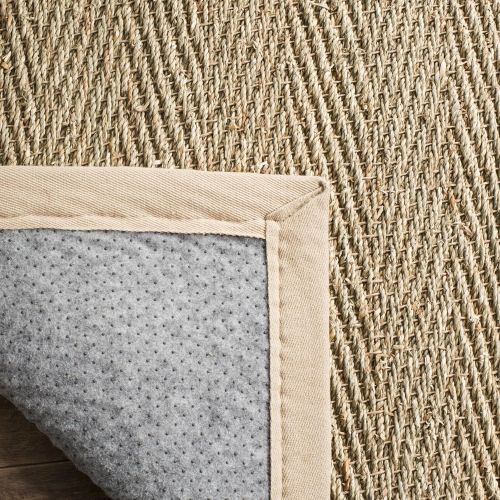  Safavieh Natural Fiber Collection NF115A Herringbone Natural and Beige Seagrass Area Rug (8 x 10)