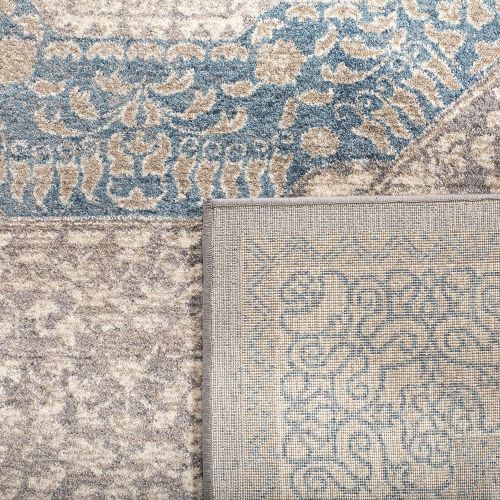  Safavieh Sofia Collection SOF365A Vintage Light Grey and Blue Center Medallion Distressed Area Rug (9 x 12)