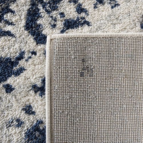  Safavieh Madison Collection MAD603D Cream and Navy Distressed Medallion Area Rug (8 x 10)