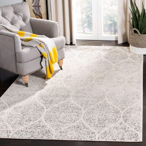  Safavieh Madison Collection MAD604G Navy and Silver Distressed Ogee Area Rug (4 x 6)