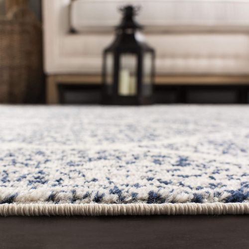  Safavieh Madison Collection MAD604G Navy and Silver Distressed Ogee Area Rug (4 x 6)