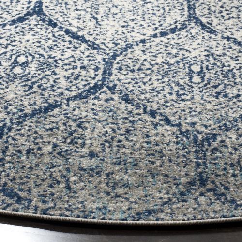  Safavieh Madison Collection MAD604G Navy and Silver Distressed Ogee Area Rug (4 x 6)