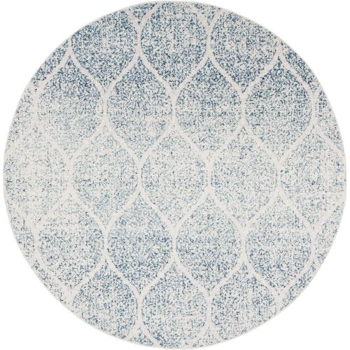  Safavieh Madison Collection MAD604G Navy and Silver Distressed Ogee Area Rug (4 x 6)