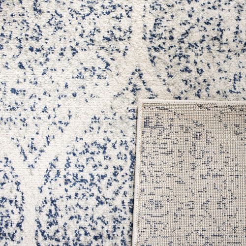  Safavieh Madison Collection MAD604G Navy and Silver Distressed Ogee Area Rug (4 x 6)