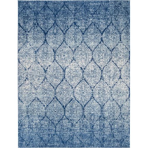  Safavieh Madison Collection MAD604G Navy and Silver Distressed Ogee Area Rug (4 x 6)