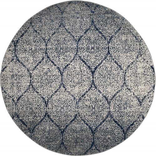  Safavieh Madison Collection MAD604G Navy and Silver Distressed Ogee Area Rug (4 x 6)