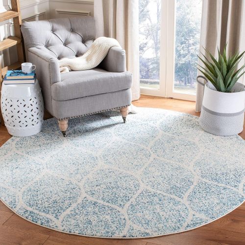  Safavieh Madison Collection MAD604G Navy and Silver Distressed Ogee Area Rug (4 x 6)