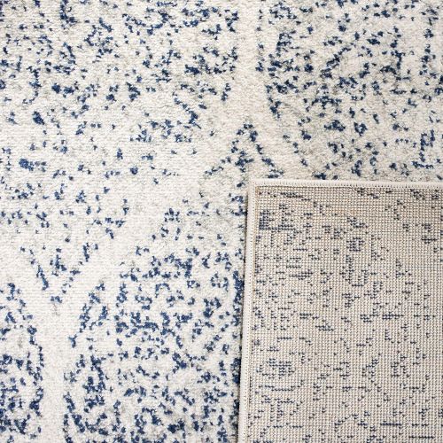  Safavieh Madison Collection MAD604G Navy and Silver Distressed Ogee Area Rug (4 x 6)