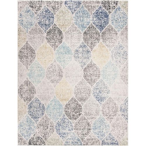  Safavieh Madison Collection MAD604G Navy and Silver Distressed Ogee Area Rug (4 x 6)