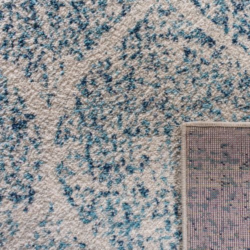  Safavieh Madison Collection MAD604G Navy and Silver Distressed Ogee Area Rug (4 x 6)