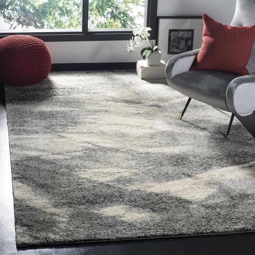  Safavieh Retro Collection RET2891-8012 Modern Abstract Grey and Ivory Area Rug (4 x 6)