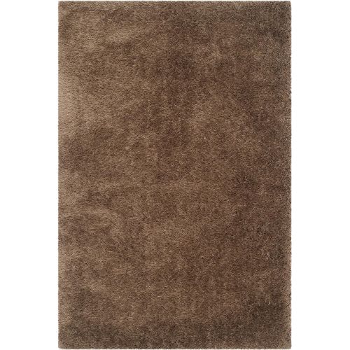  Safavieh Venice Shag Collection SG256S Handmade Silver Polyester Area Rug (8 x 10)