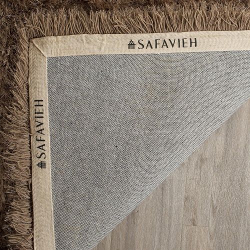  Safavieh Venice Shag Collection SG256S Handmade Silver Polyester Area Rug (8 x 10)