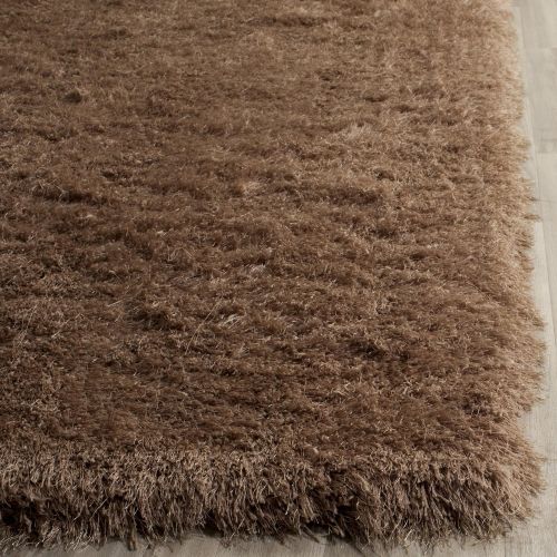  Safavieh Venice Shag Collection SG256S Handmade Silver Polyester Area Rug (8 x 10)