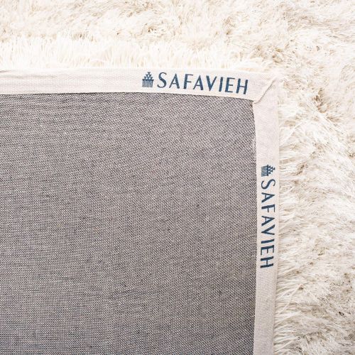  Safavieh Venice Shag Collection SG256S Handmade Silver Polyester Area Rug (8 x 10)