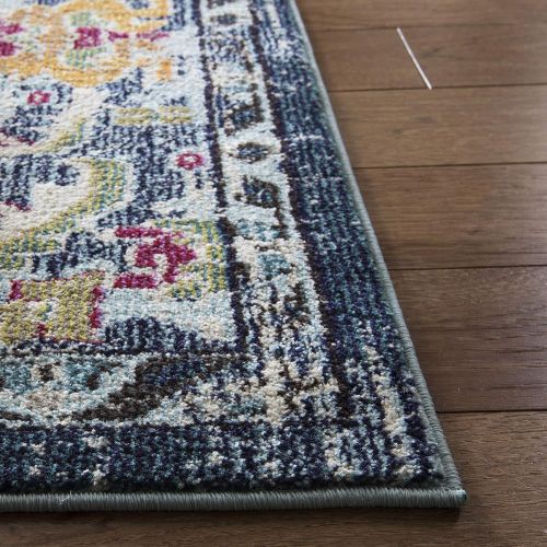  Safavieh Monaco Collection MNC243N Vintage Bohemian Navy and Light Blue Distressed Area Rug (8 x 10)