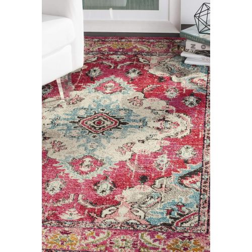  Safavieh Monaco Collection MNC243N Vintage Bohemian Navy and Light Blue Distressed Area Rug (8 x 10)