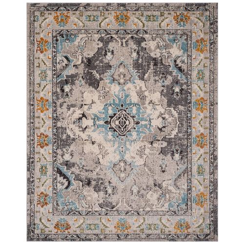  Safavieh Monaco Collection MNC243N Vintage Bohemian Navy and Light Blue Distressed Area Rug (8 x 10)