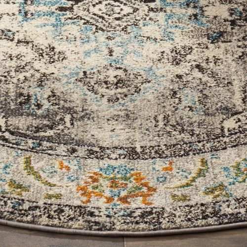  Safavieh Monaco Collection MNC243N Vintage Bohemian Navy and Light Blue Distressed Area Rug (8 x 10)