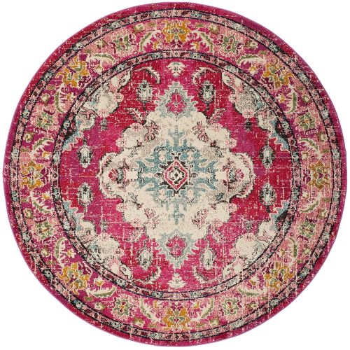  Safavieh Monaco Collection MNC243N Vintage Bohemian Navy and Light Blue Distressed Area Rug (8 x 10)