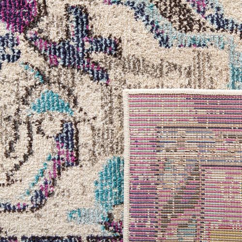  Safavieh Monaco Collection MNC243N Vintage Bohemian Navy and Light Blue Distressed Area Rug (8 x 10)