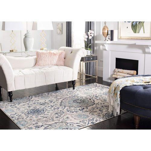  Safavieh Madison Collection MAD600C Cream and Light Grey Bohemian Chic Paisley Area Rug (67 x 92)