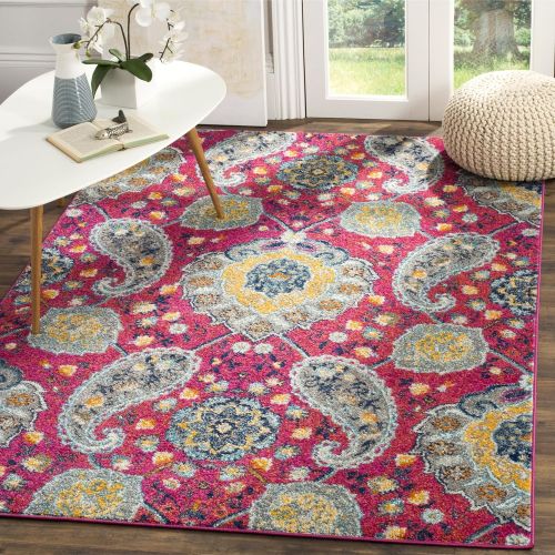  Safavieh Madison Collection MAD600C Cream and Light Grey Bohemian Chic Paisley Area Rug (67 x 92)