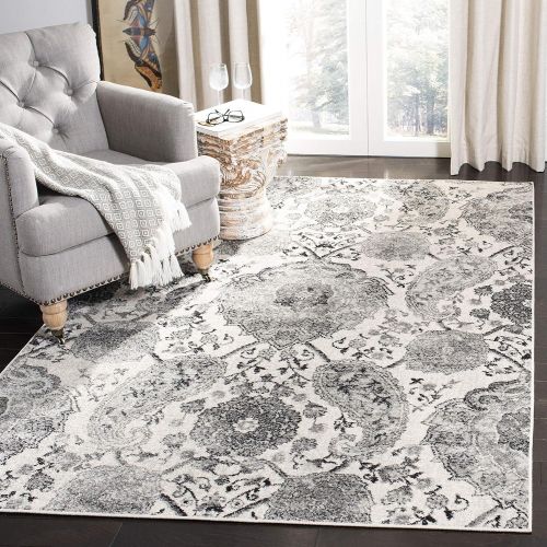  Safavieh Madison Collection MAD600C Cream and Light Grey Bohemian Chic Paisley Area Rug (67 x 92)