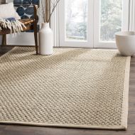 Safavieh Natural Fiber Collection NF114A Basketweave Natural and Beige Summer Seagrass Area Rug (5 x 8)
