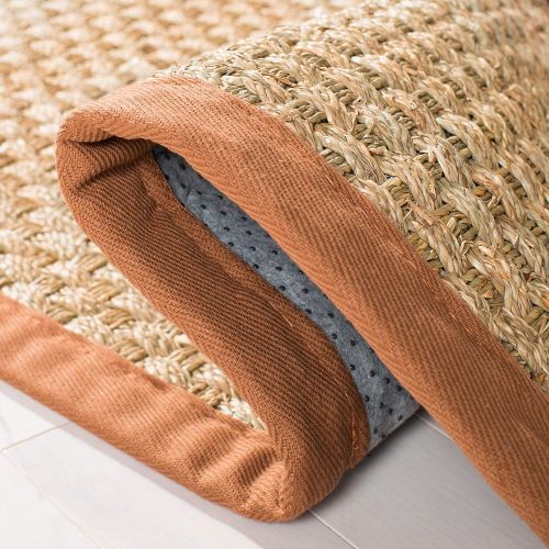  Safavieh Natural Fiber Collection NF114A Basketweave Natural and Beige Summer Seagrass Area Rug (5 x 8)