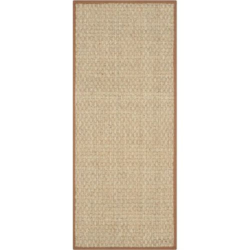  Safavieh Natural Fiber Collection NF114A Basketweave Natural and Beige Summer Seagrass Area Rug (5 x 8)