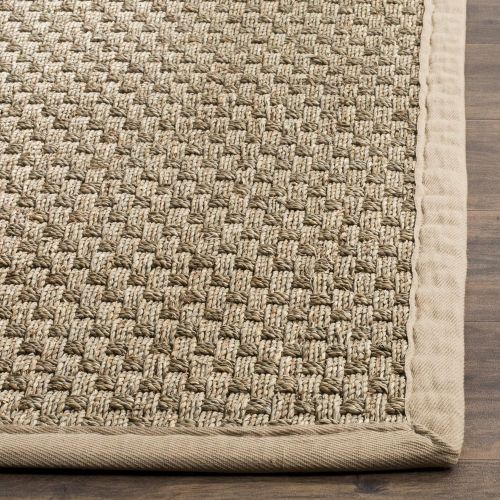  Safavieh Natural Fiber Collection NF114A Basketweave Natural and Beige Summer Seagrass Area Rug (5 x 8)