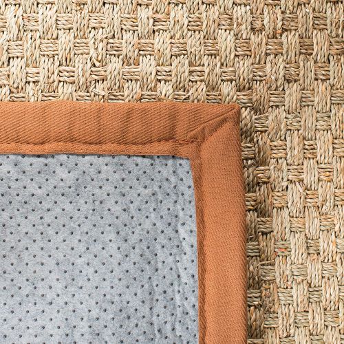  Safavieh Natural Fiber Collection NF114A Basketweave Natural and Beige Summer Seagrass Area Rug (5 x 8)