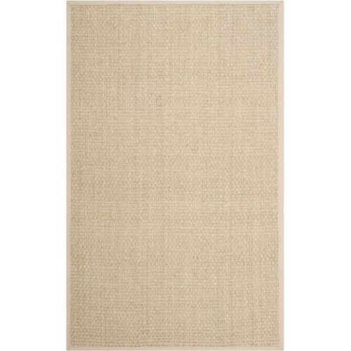  Safavieh Natural Fiber Collection NF114A Basketweave Natural and Beige Summer Seagrass Area Rug (5 x 8)