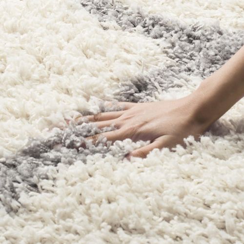  Safavieh Dallas Shag Collection SGD257F Ivory and Grey Area Rug (51 x 76)