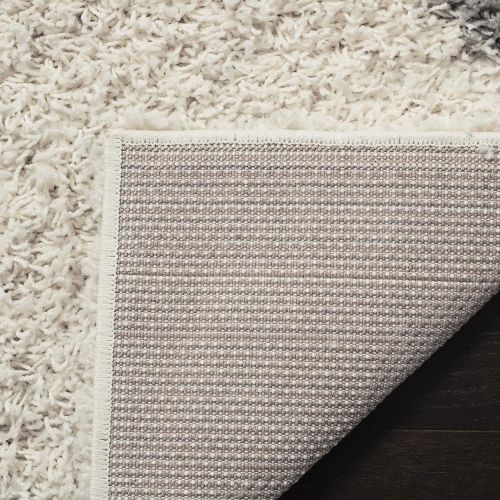  Safavieh Dallas Shag Collection SGD257F Ivory and Grey Area Rug (51 x 76)