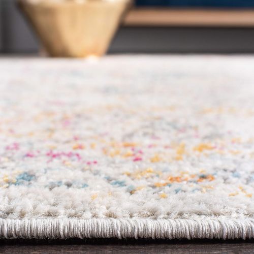  Safavieh Madison Collection MAD611B Cream and Multicolored Bohemian Chic Distressed Area Rug (51 x 76)