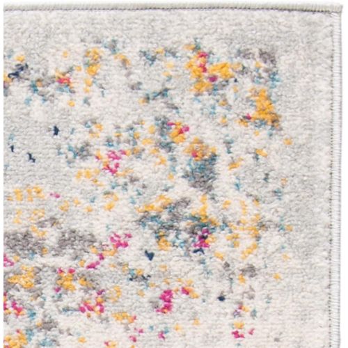  Safavieh Madison Collection MAD611B Cream and Multicolored Bohemian Chic Distressed Area Rug (51 x 76)