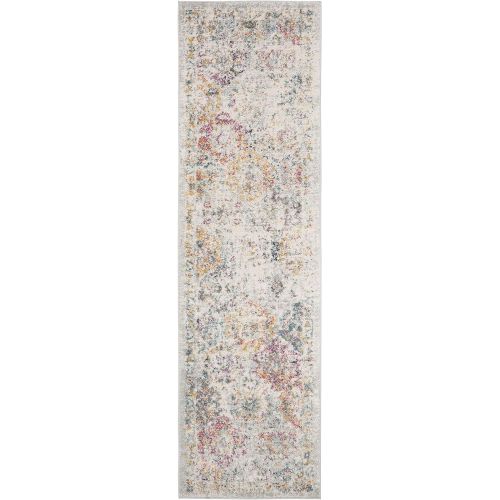  Safavieh Madison Collection MAD611B Cream and Multicolored Bohemian Chic Distressed Area Rug (51 x 76)