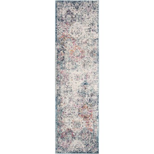  Safavieh Madison Collection MAD611B Cream and Multicolored Bohemian Chic Distressed Area Rug (51 x 76)